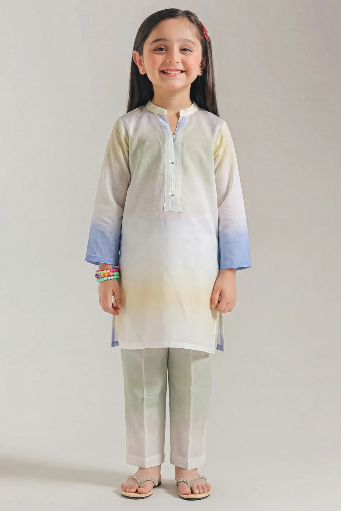 Printed Arabic Lawn Stitched 2 Piece (Shirt/Trouser)  For Kids