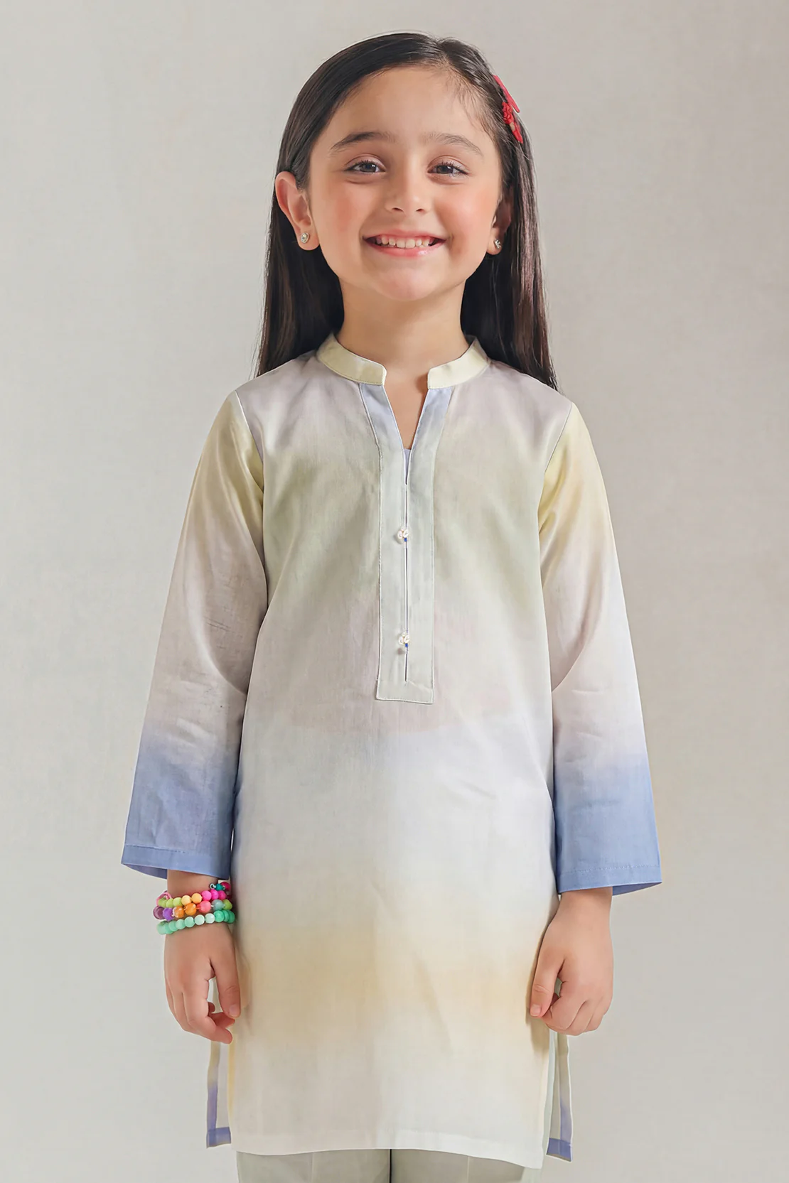 Printed Arabic Lawn Stitched 2 Piece (Shirt/Trouser)  For Kids - Image 2
