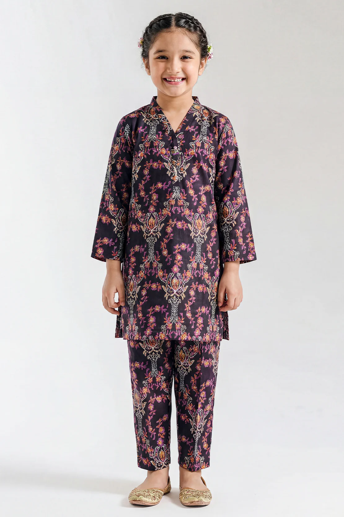 Printed Arabic Lawn Stitched 2 Piece (Shirt/Trouser)  For Kids