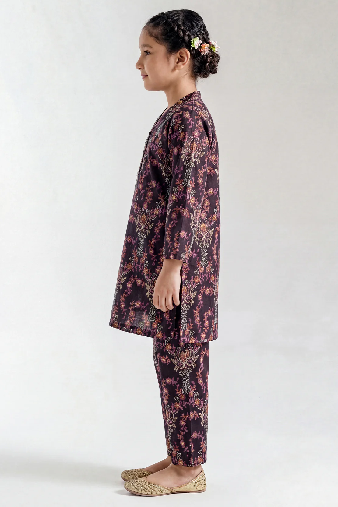 Printed Arabic Lawn Stitched 2 Piece (Shirt/Trouser)  For Kids - Image 2