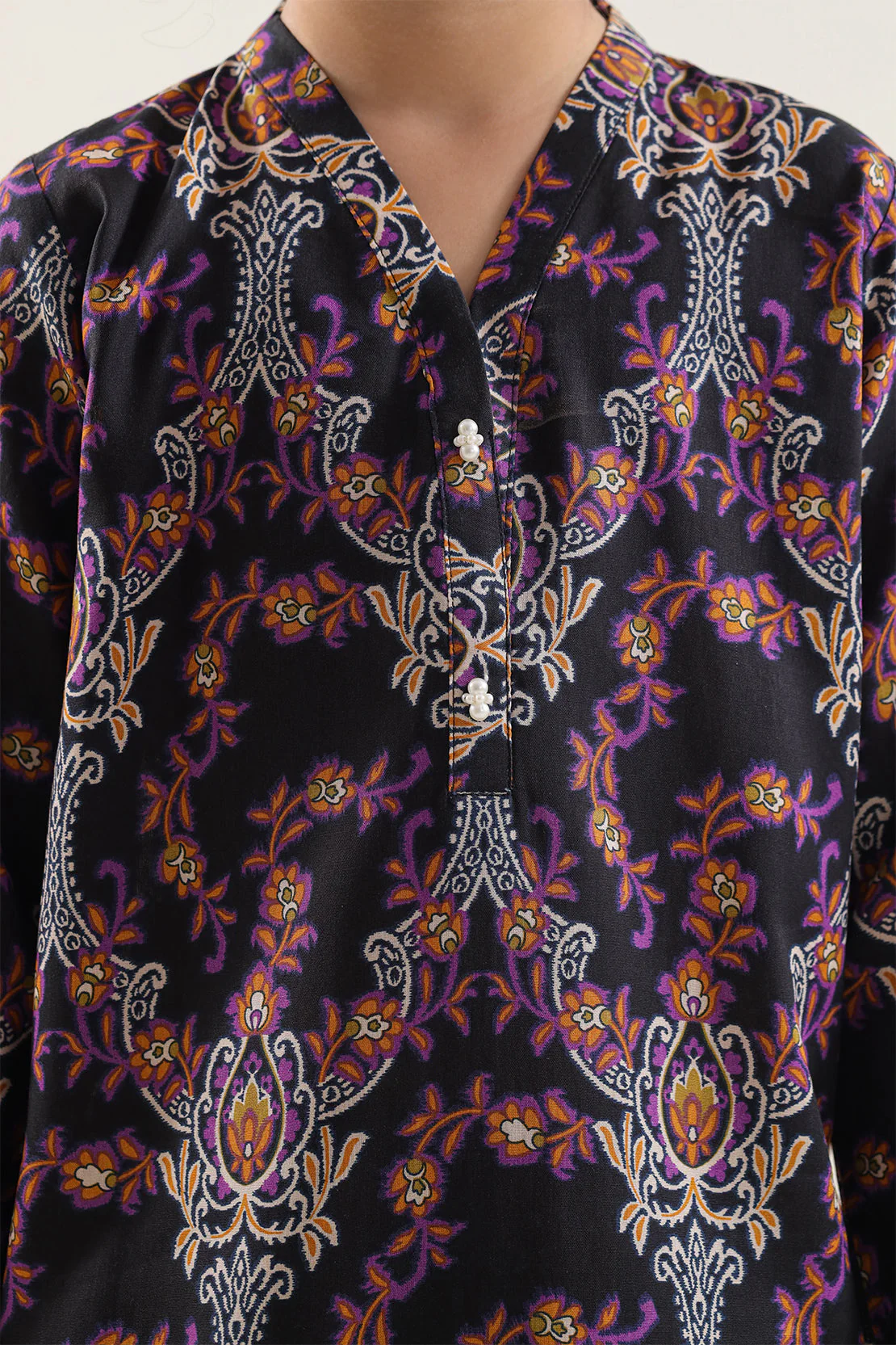 Printed Arabic Lawn Stitched 2 Piece (Shirt/Trouser)  For Kids - Image 3