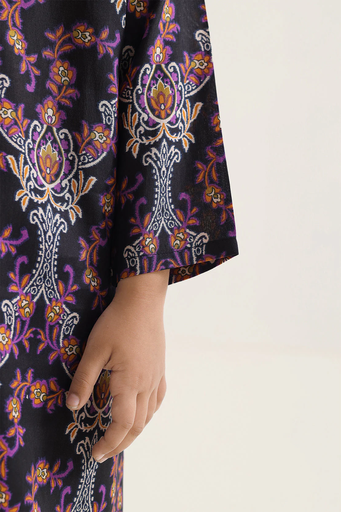 Printed Arabic Lawn Stitched 2 Piece (Shirt/Trouser)  For Kids - Image 4