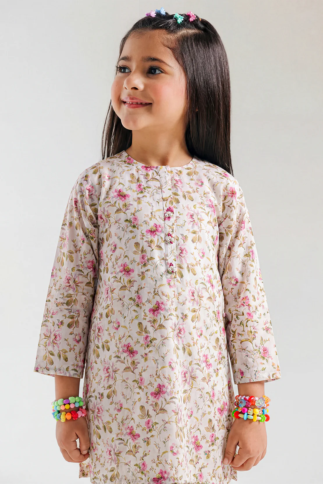 Printed Arabic Lawn Stitched 2 Piece (Shirt/Trouser) For Kids