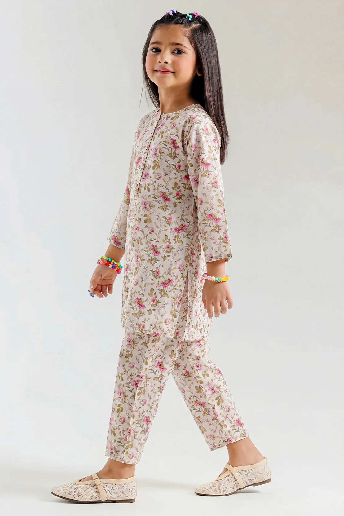 Printed Arabic Lawn Stitched 2 Piece (Shirt/Trouser) For Kids - Image 2