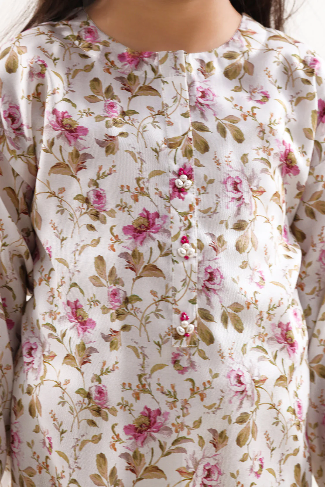 Printed Arabic Lawn Stitched 2 Piece (Shirt/Trouser) For Kids - Image 3