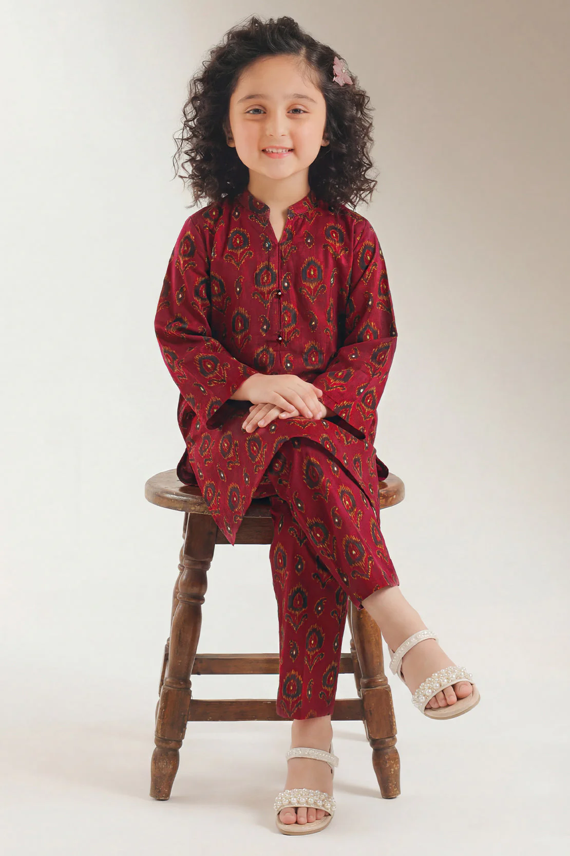 Printed Arabic Lawn Stitched 2 Piece (Shirt/Trouser) For Kids
