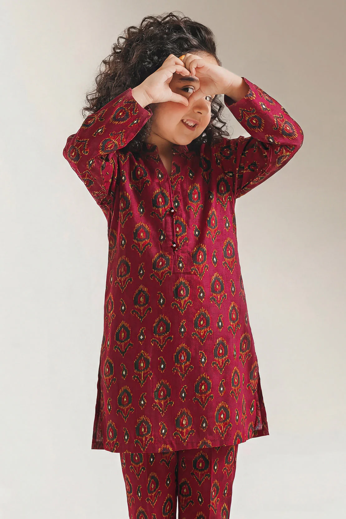 Printed Arabic Lawn Stitched 2 Piece (Shirt/Trouser) For Kids - Image 3
