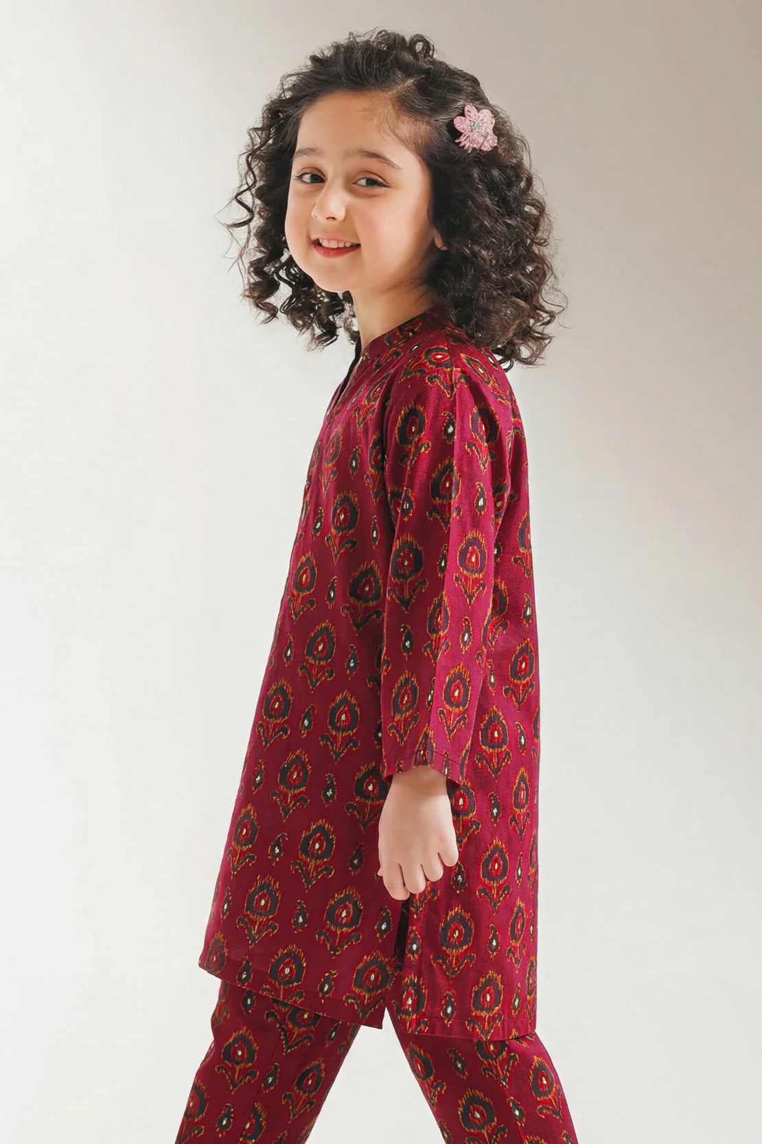 Printed Arabic Lawn Stitched 2 Piece (Shirt/Trouser) For Kids - Image 4