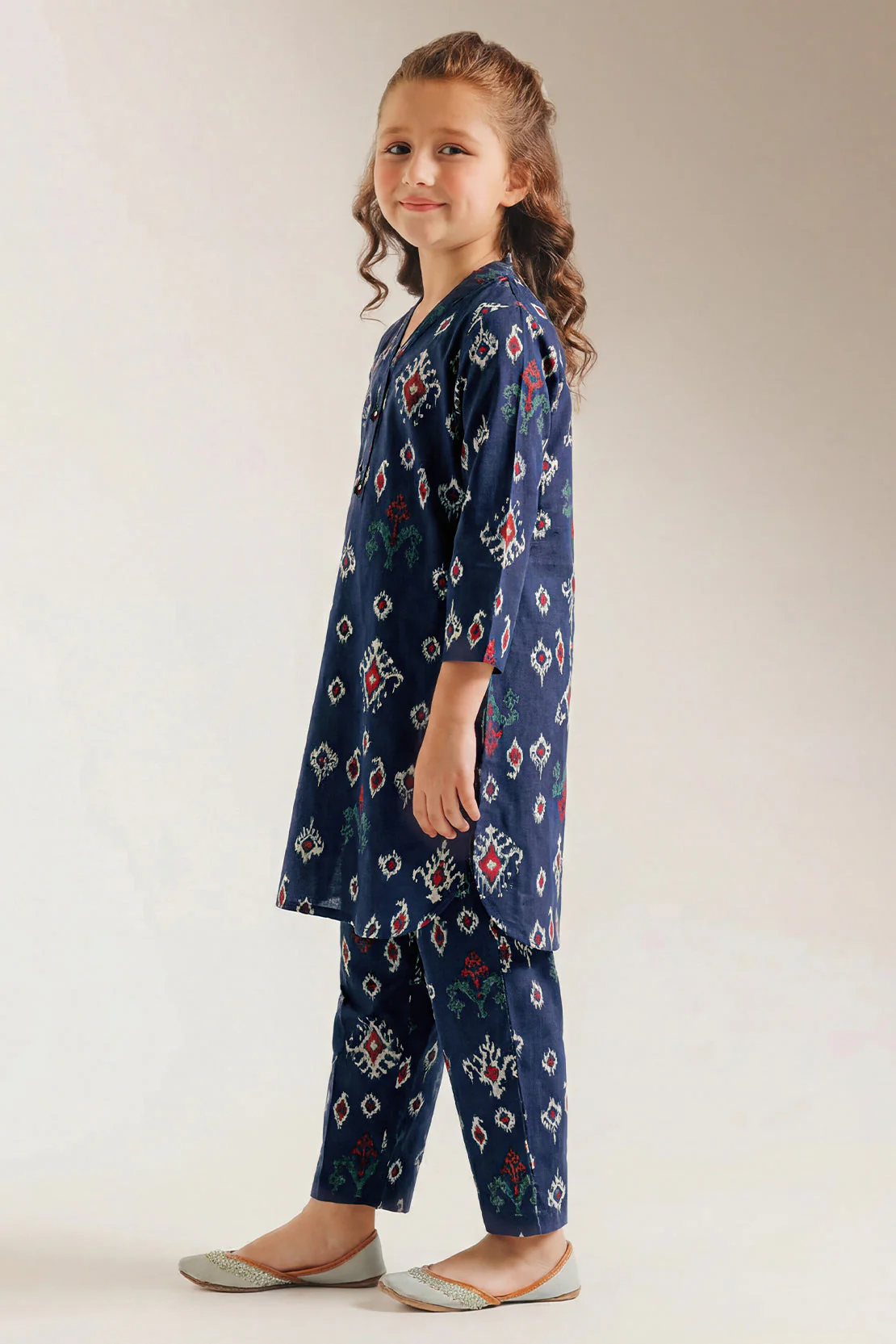 Printed Arabic Lawn Stitched 2 Piece (Shirt/Trouser) For Kids - Image 2