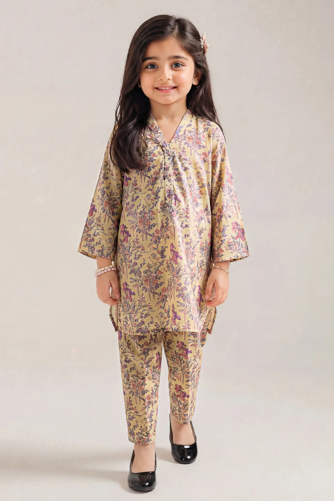 Printed Arabic Lawn Stitched 2 Piece (Shirt/Trouser) For Kids - Image 2