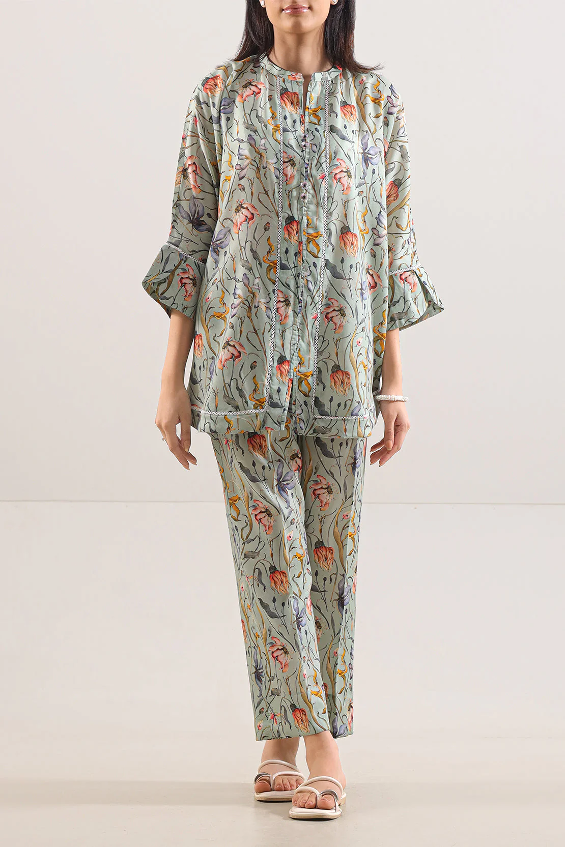 Printed Arabic Lawn Stitched 2 Piece (Shirt/Trouser)