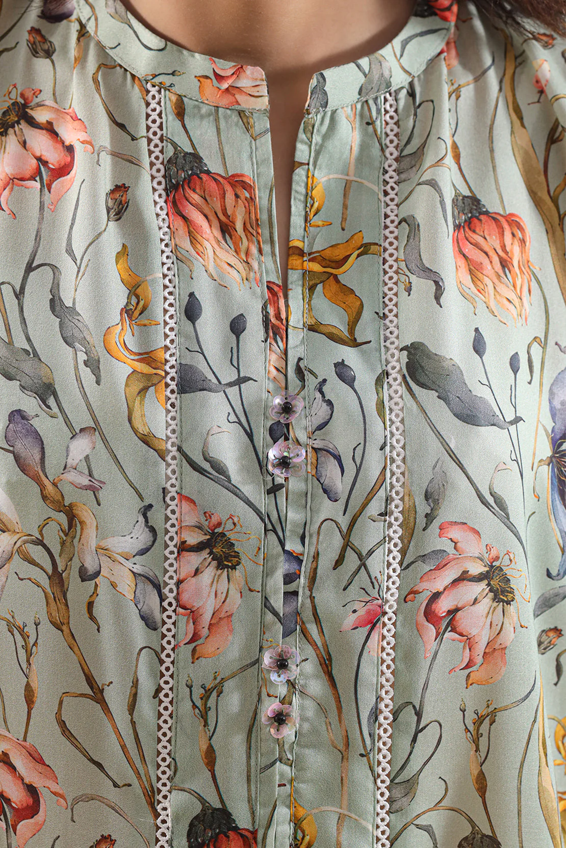 Printed Arabic Lawn Stitched 2 Piece (Shirt/Trouser) - Image 4