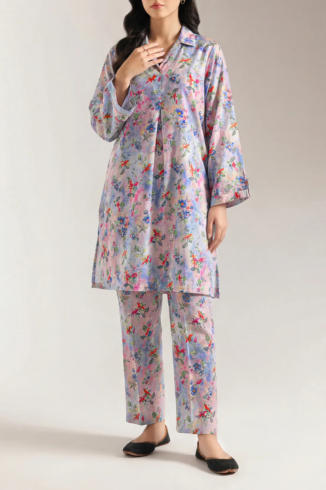 Printed Arabic Lawn Stitched 2 Piece (Shirt/Trouser)