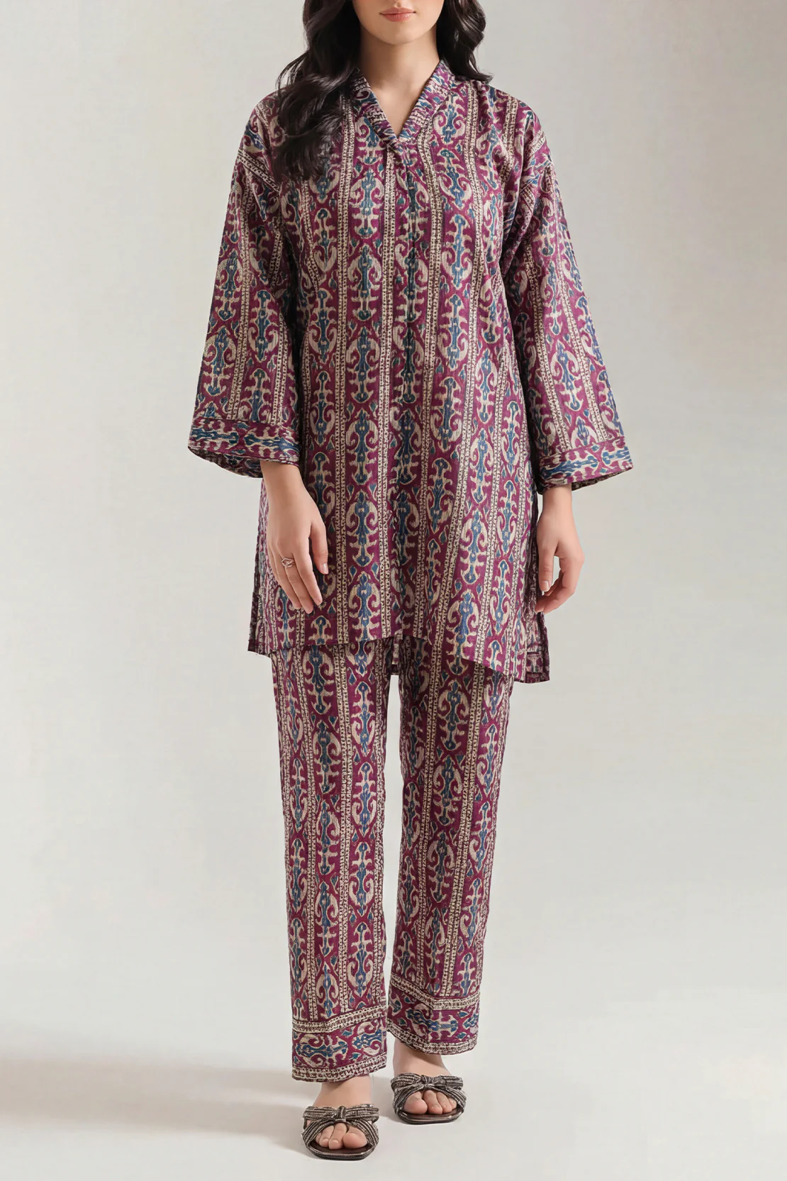 Printed Arabic Lawn Stitched 2 Piece (Shirt/Trouser)