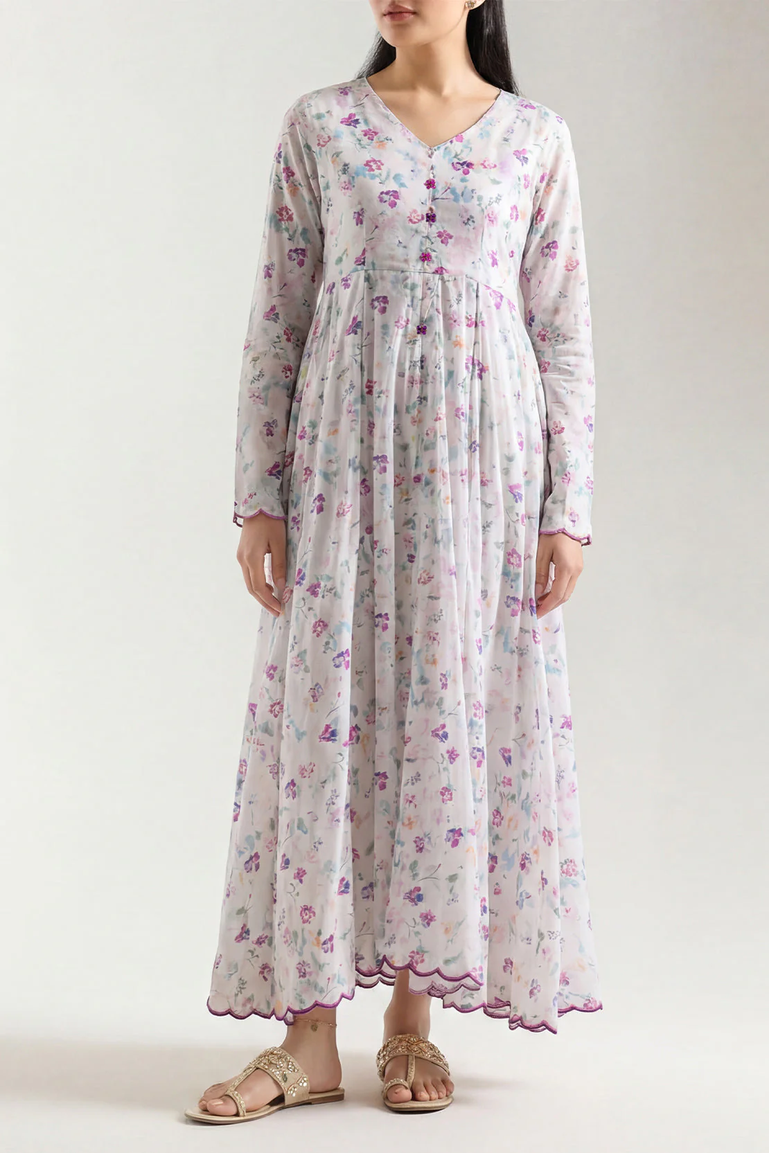 Printed Arabic Lawn Stitched Dress