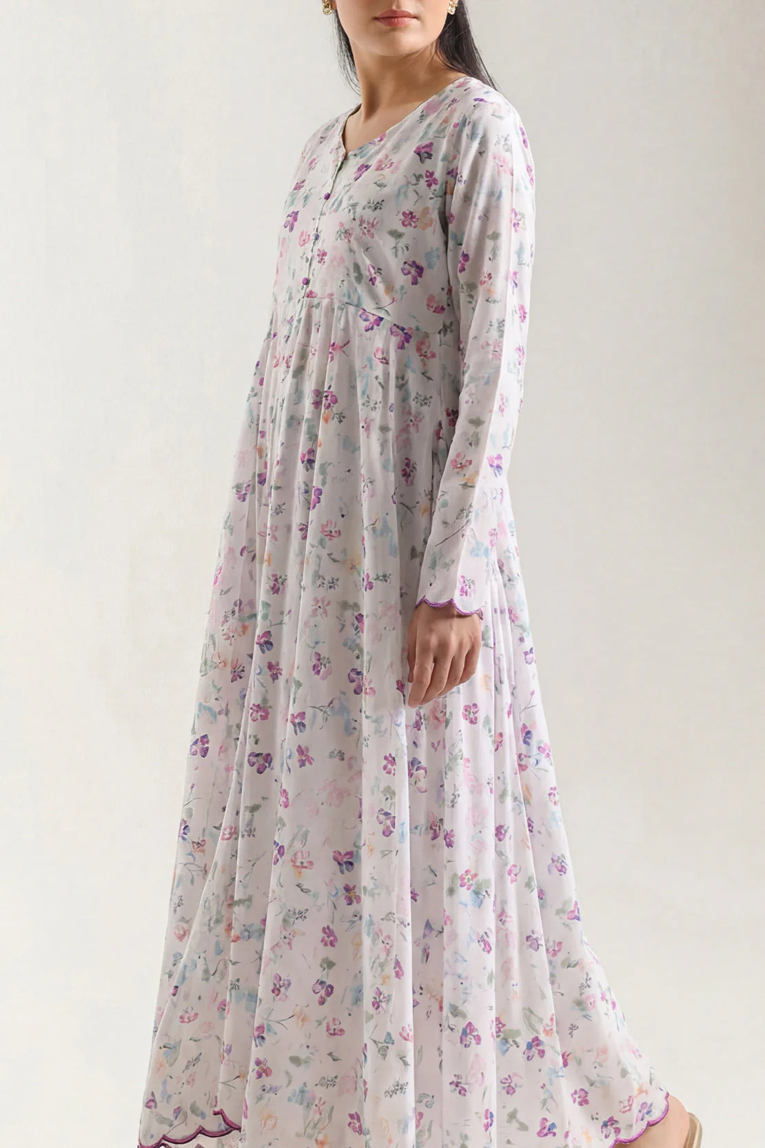 Printed Arabic Lawn Stitched Dress - Image 2