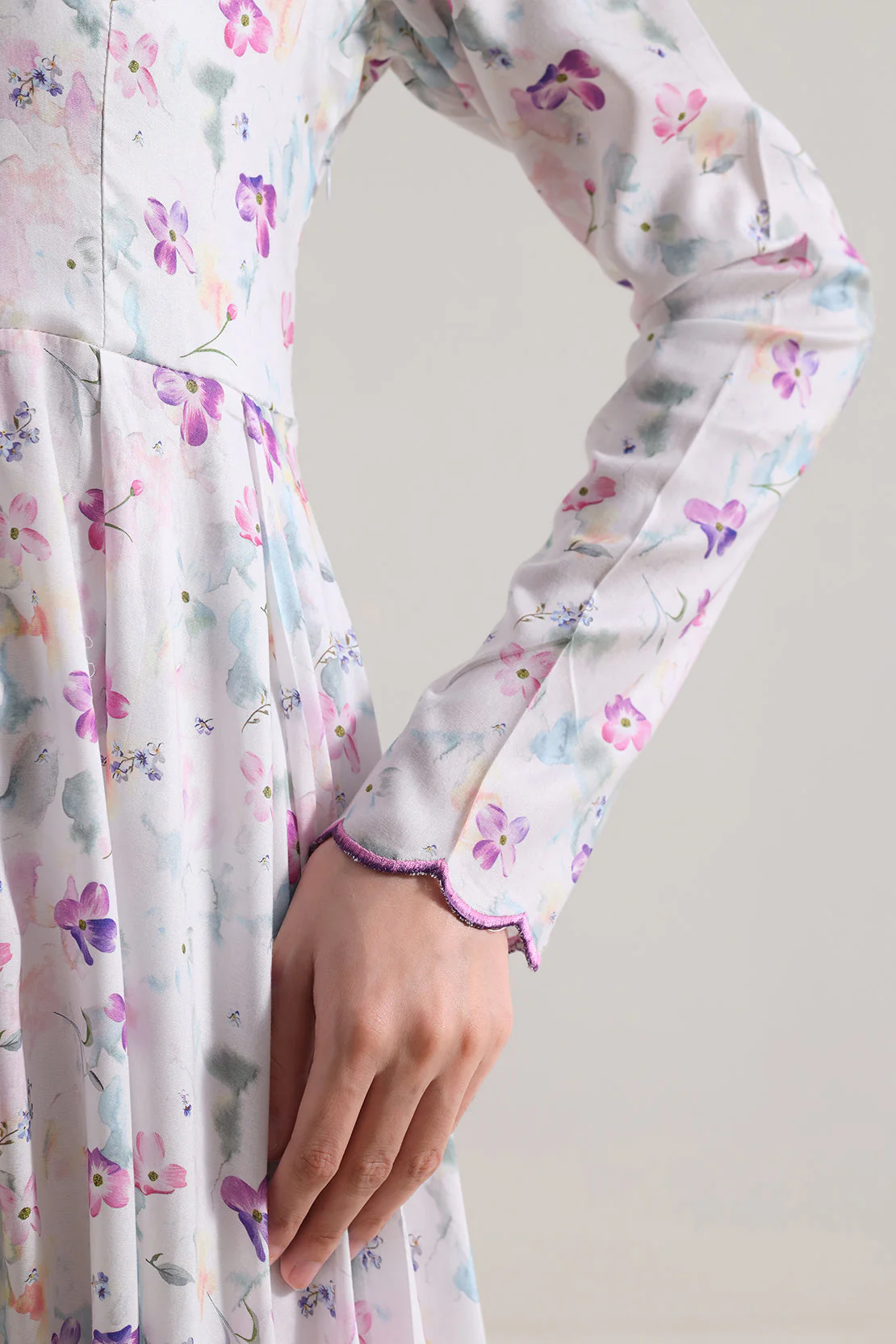 Printed Arabic Lawn Stitched Dress - Image 3