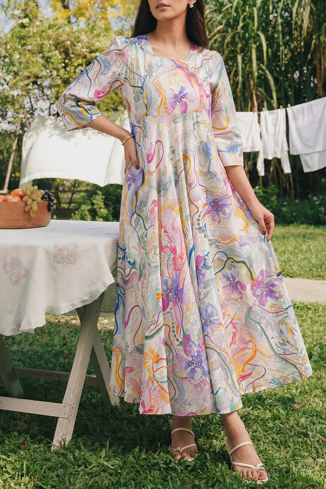 Printed Arabic Lawn Stitched Dress