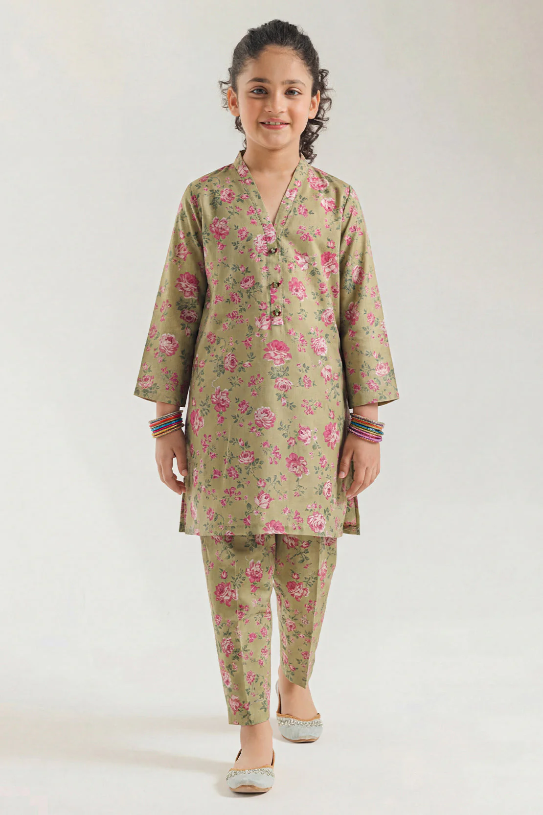 Printed Arabic Lawn Stitched Shirt For Kids