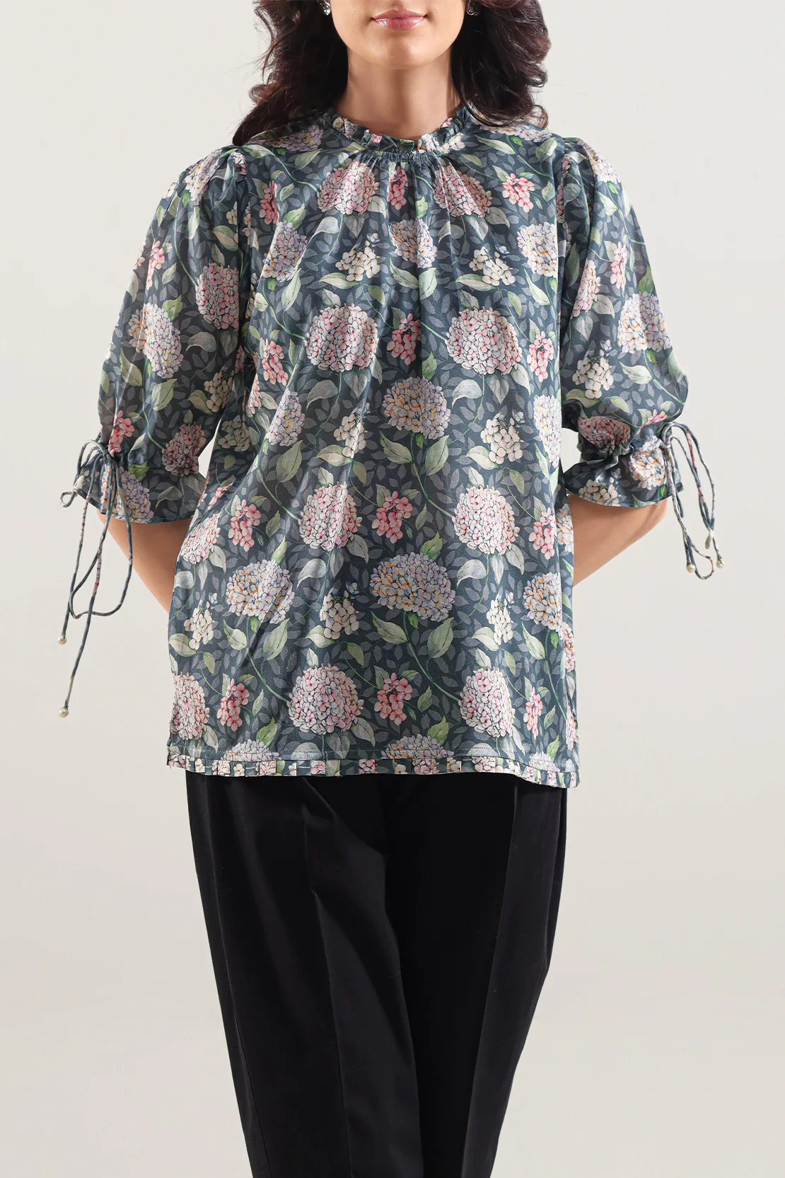 Printed Arabic Lawn Stitched Shirt - Image 2