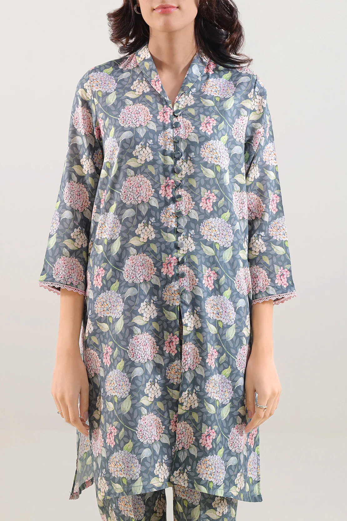 Printed Arabic Lawn Stitched Shirt - Image 2