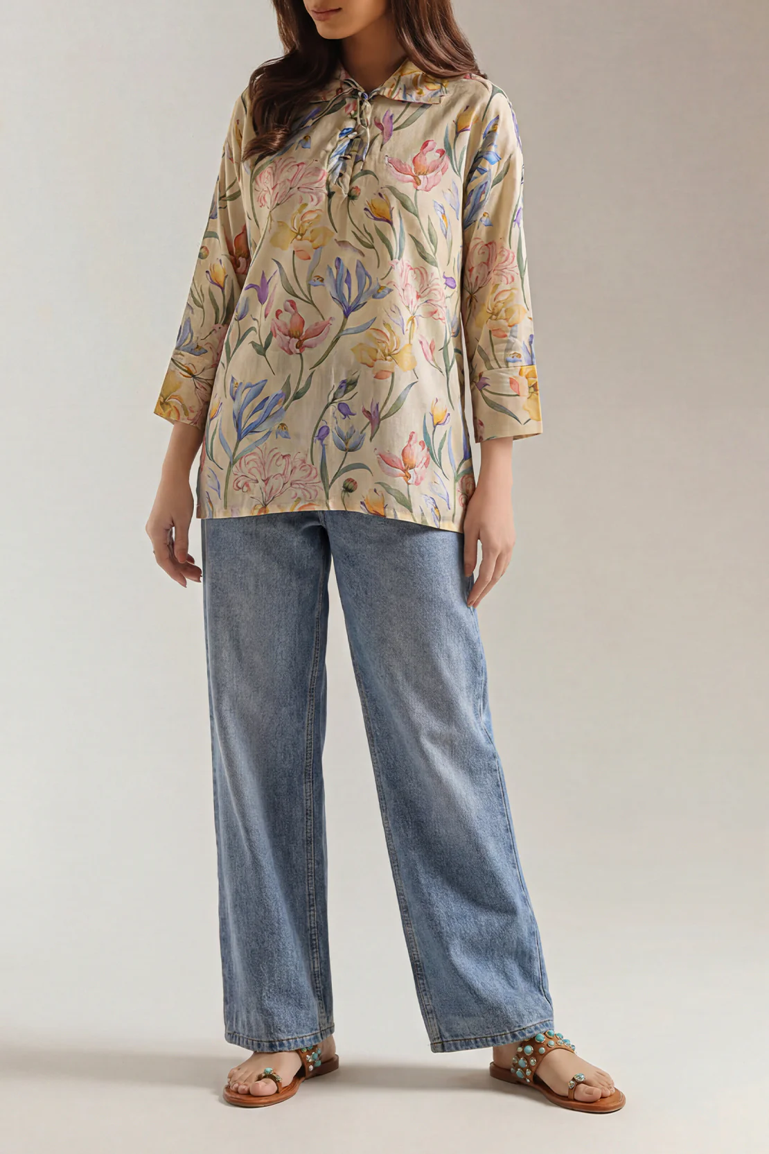 Printed Arabic Lawn Stitched Shirt