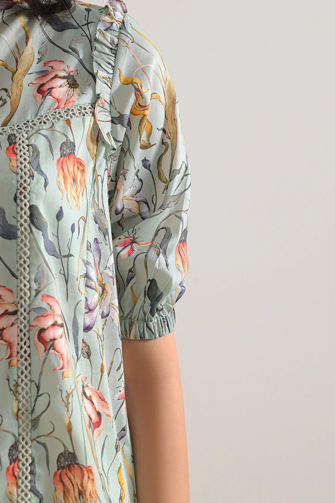 Printed Arabic Lawn Stitched Shirt - Image 6