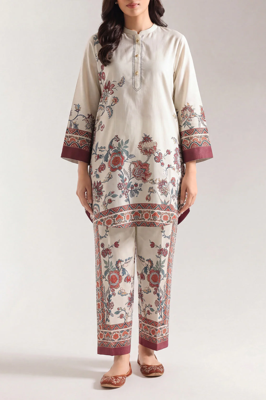 Printed Arabic Lawn Stitched Shirt - Image 2