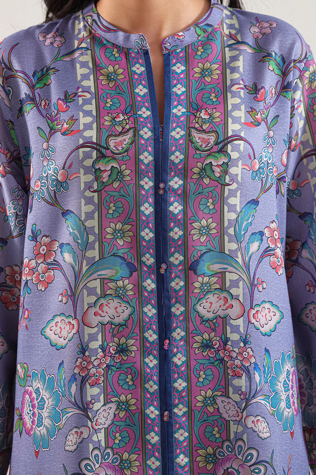 Printed Arabic Lawn Stitched Shirt - Image 3