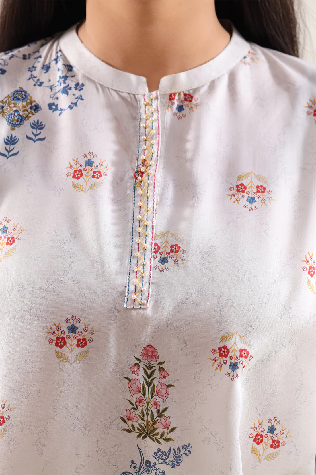 Printed Arabic Lawn Stitched Shirt - Image 3