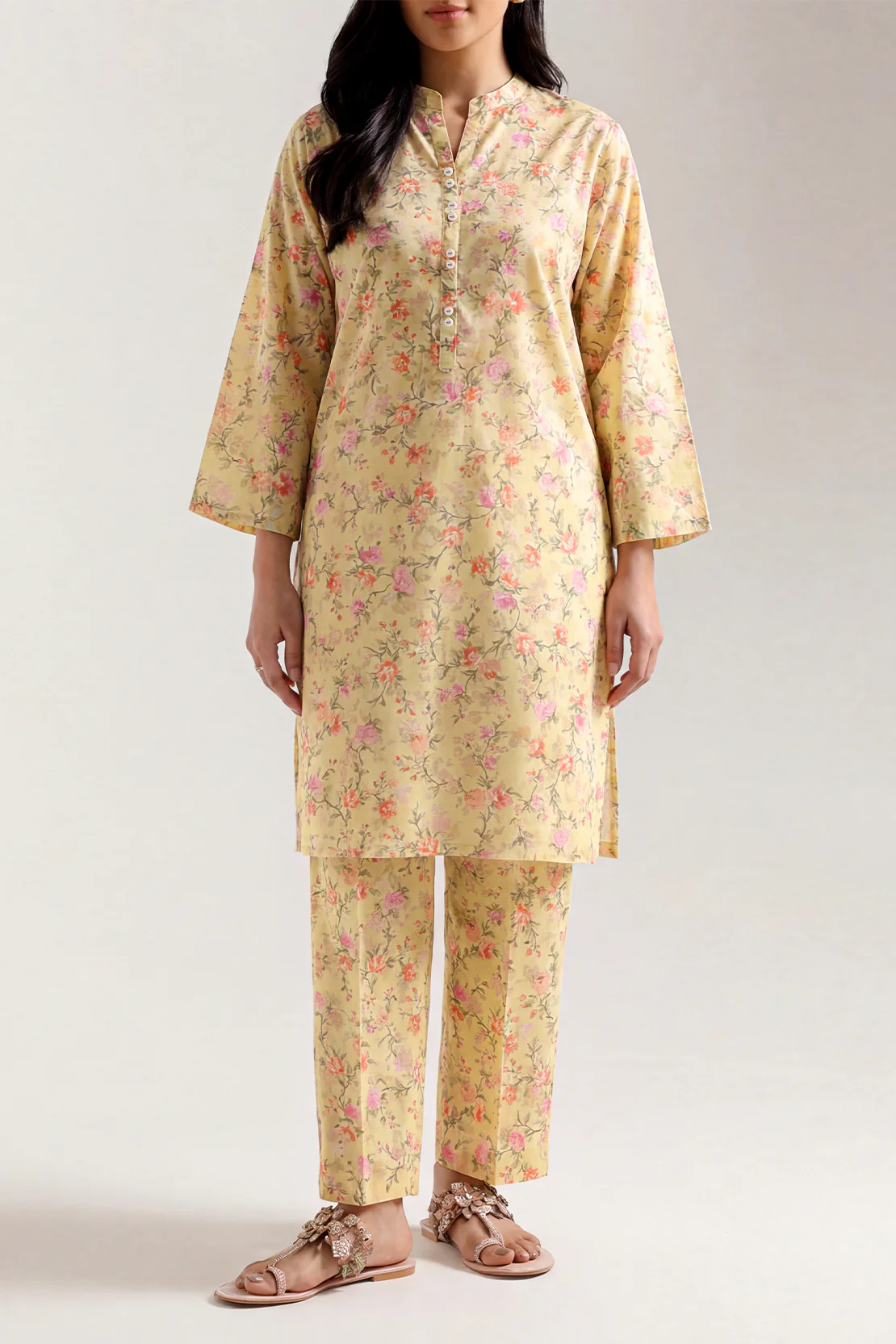 Printed Arabic Lawn Stitched Shirt - Image 2