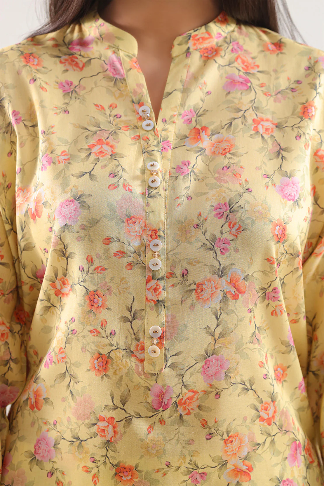 Printed Arabic Lawn Stitched Shirt - Image 3