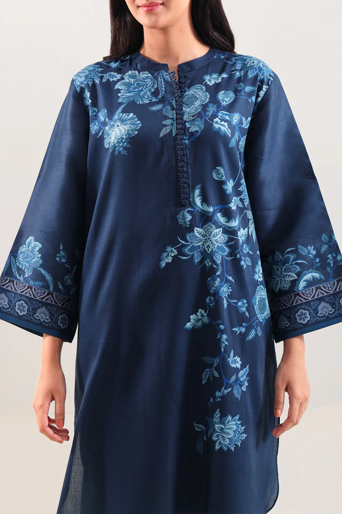 Printed Arabic Lawn Stitched Shirt - Image 2