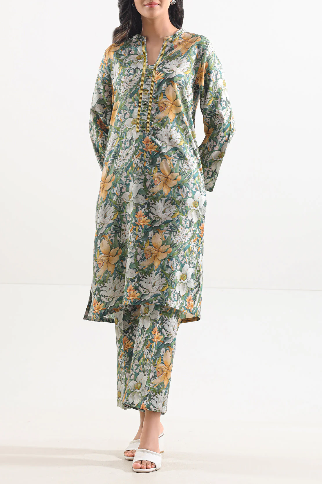 Printed Arabic Lawn Stitched Shirt - Image 2
