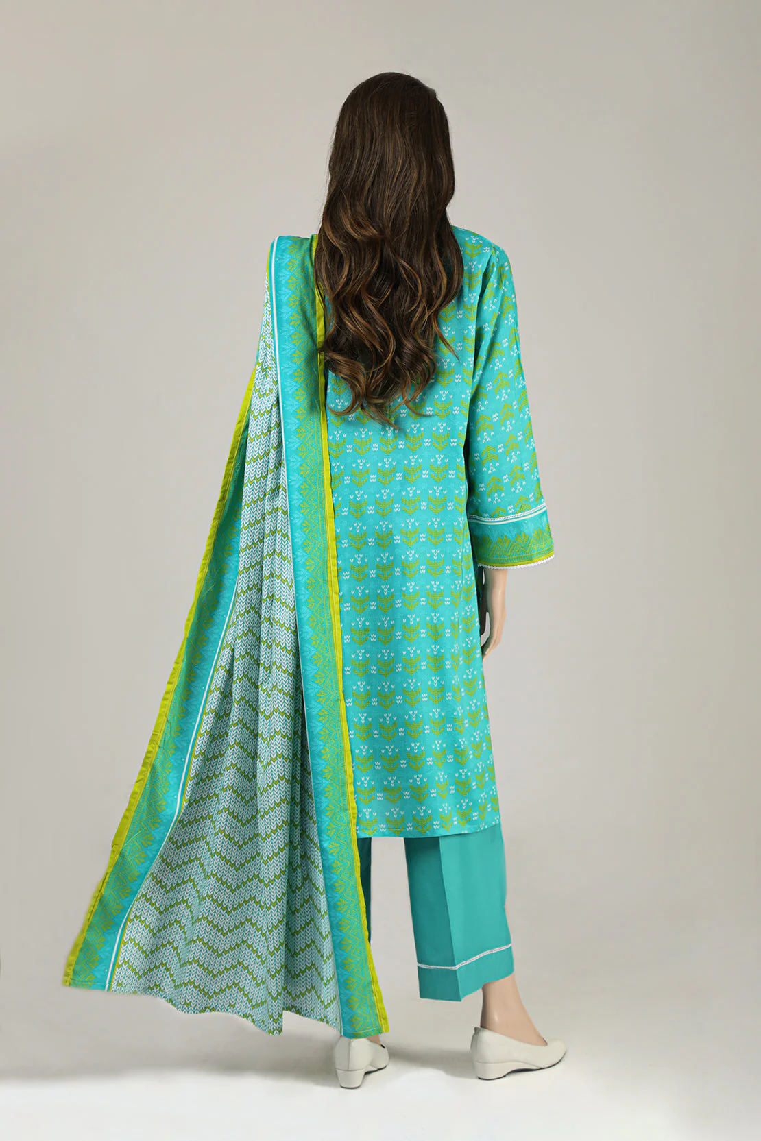 Printed Arabic Linen Stitched 3 Piece - Image 2