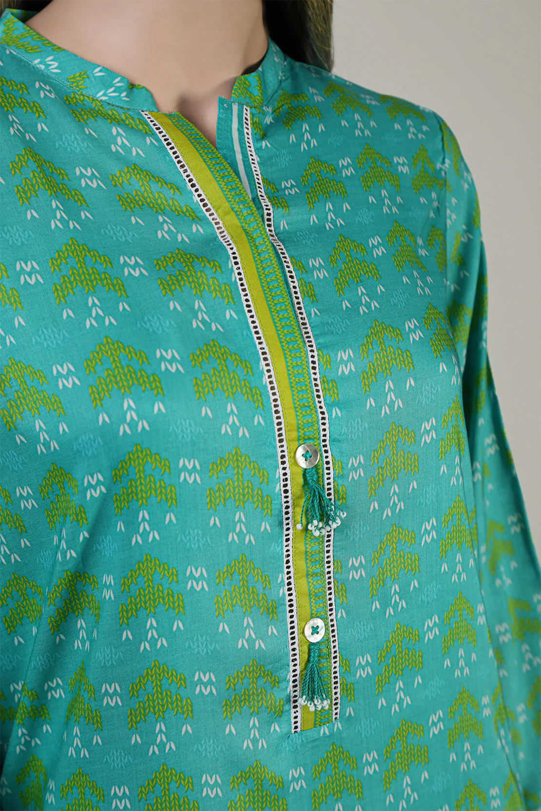 Printed Arabic Linen Stitched 3 Piece - Image 3
