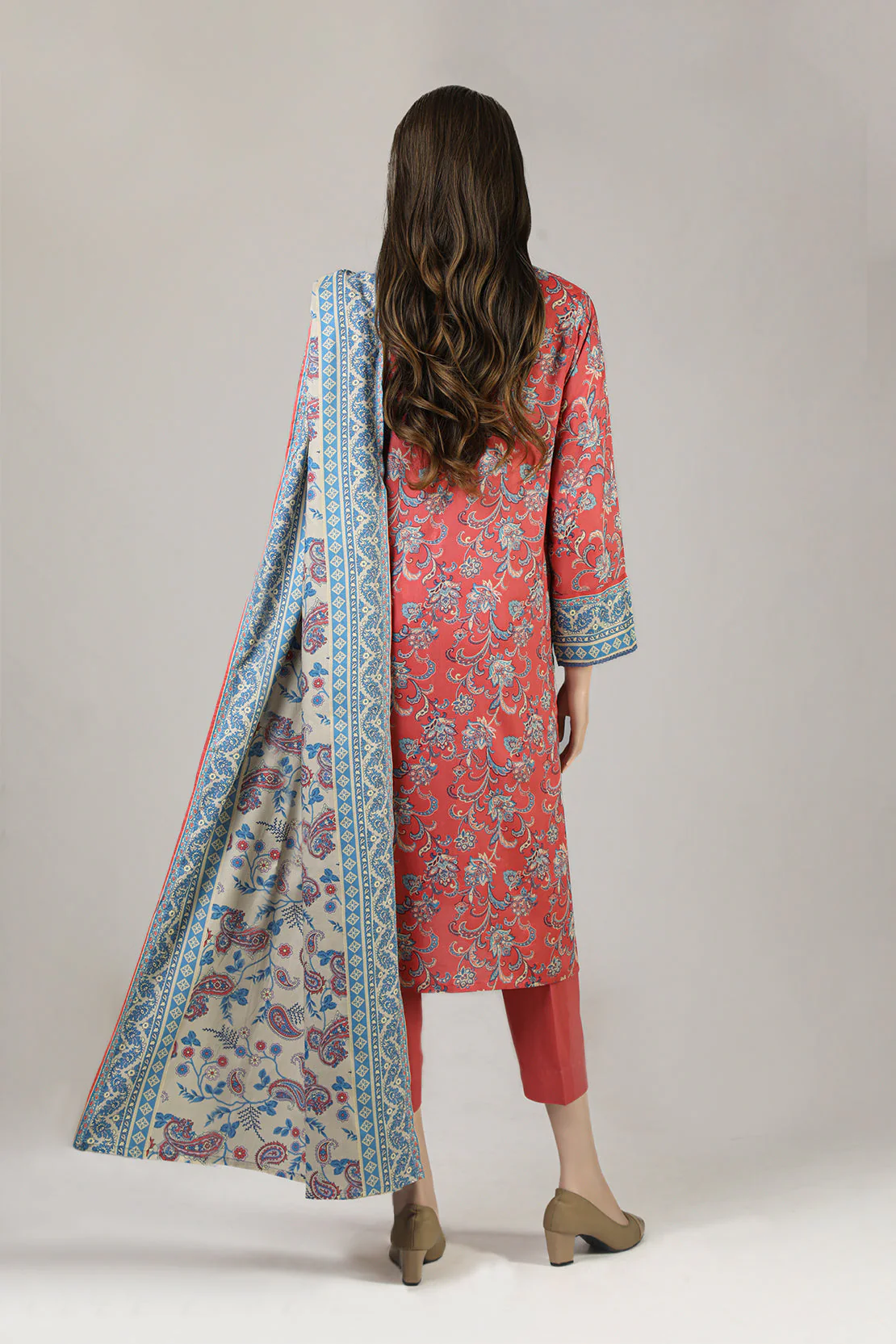 Printed Arabic Linen Stitched 3 Piece - Image 2