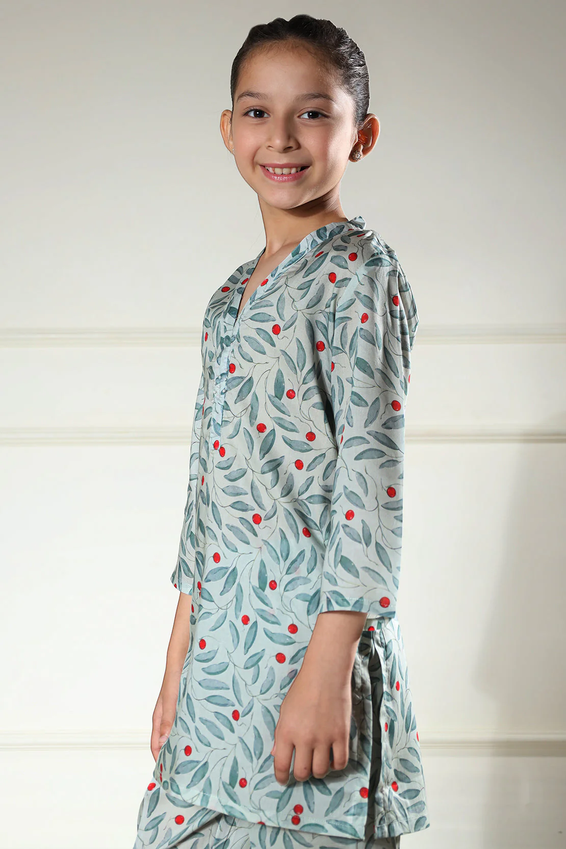 Printed Arabic Premium Lawn Stitched 2 Piece (Shirt/Trouser)  For Kids - Image 5