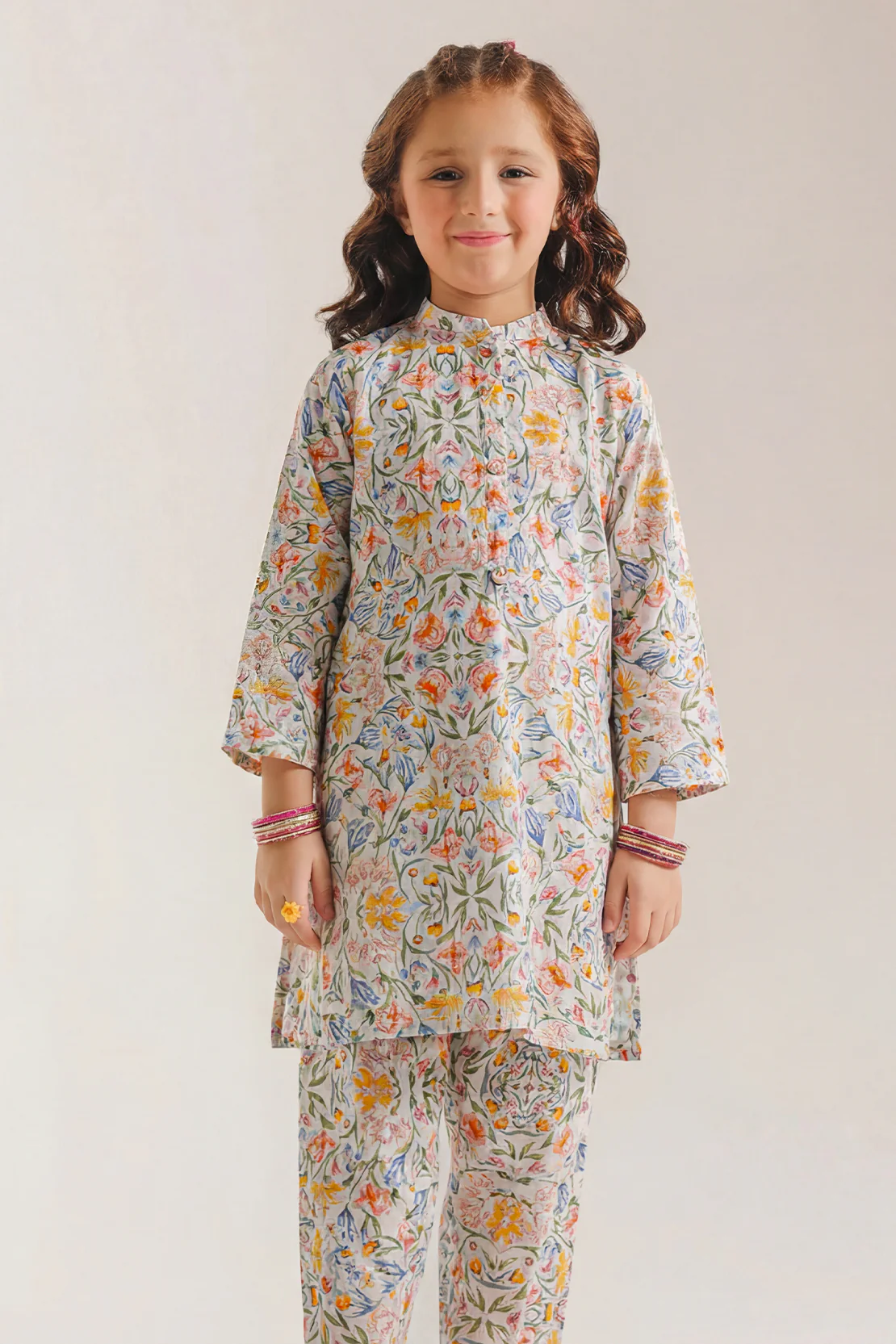 Printed Arabic Premium Lawn Stitched 2 Piece (Shirt/Trouser) For Kids - Image 2
