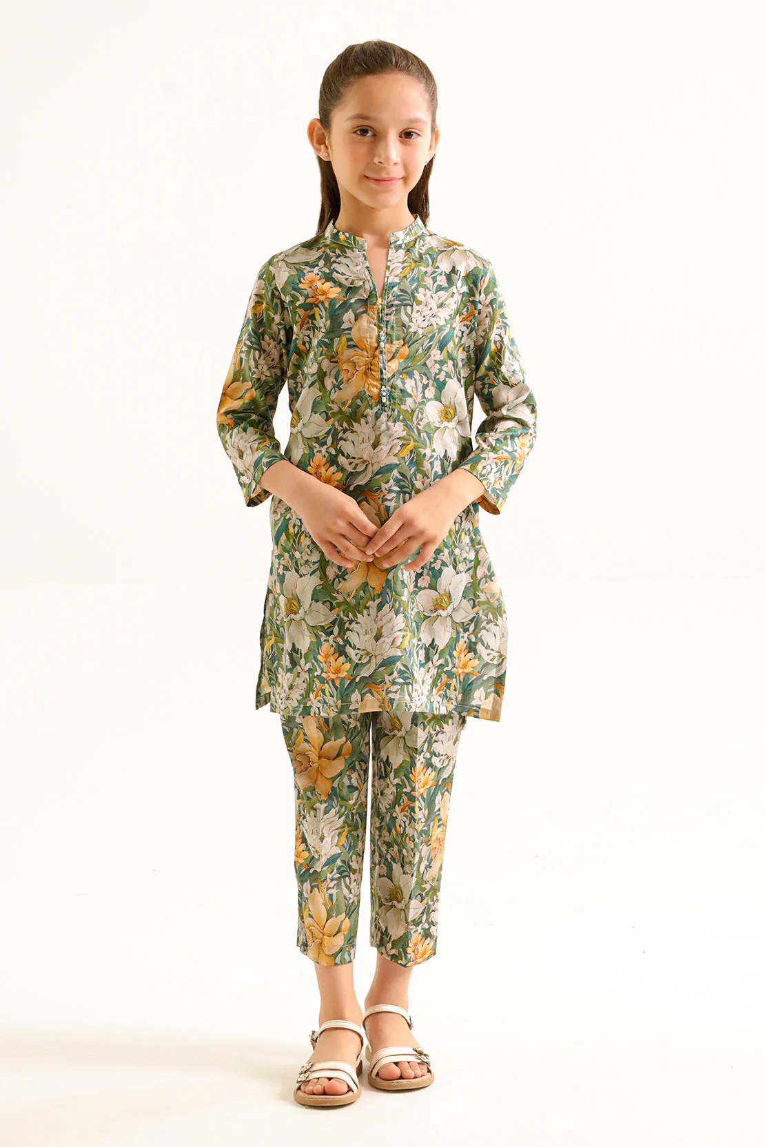 Printed Arabic Premium Lawn Stitched 2 Piece (Shirt/Trouser) For Kids