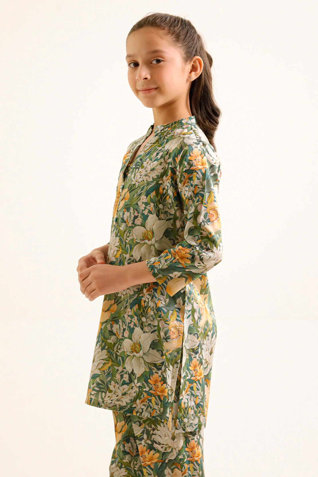Printed Arabic Premium Lawn Stitched 2 Piece (Shirt/Trouser) For Kids - Image 3