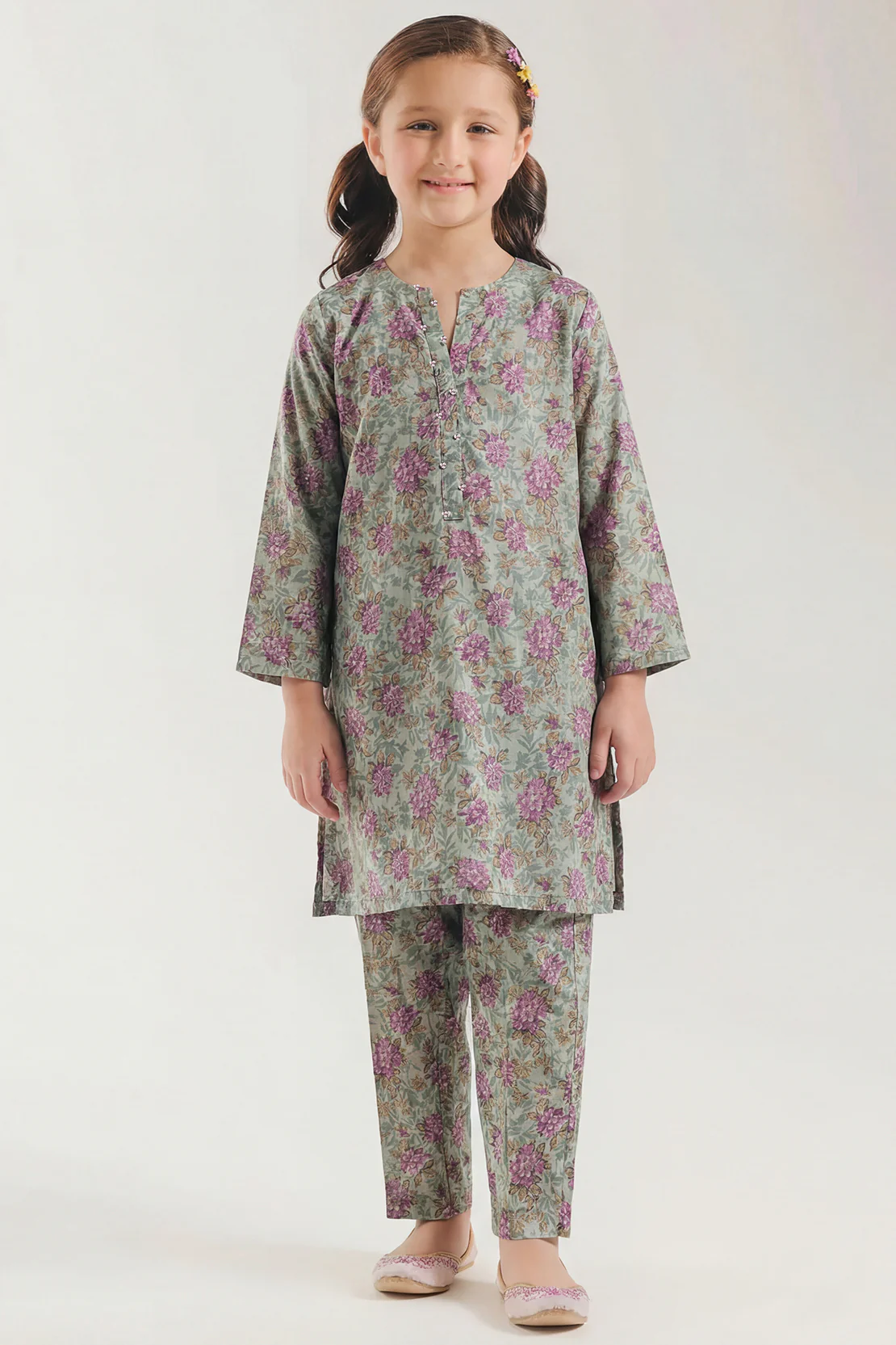 Printed Arabic Premium Lawn Stitched 2 Piece (Shirt/Trouser)  For Kids