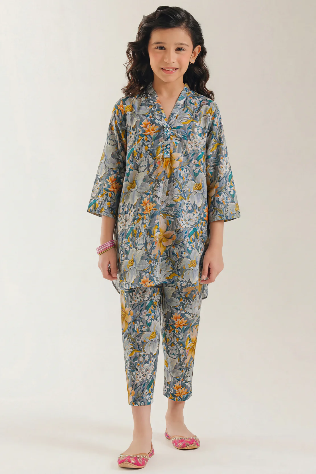 Printed Arabic Premium Lawn Stitched 2 Piece (Shirt/Trouser) For Kids