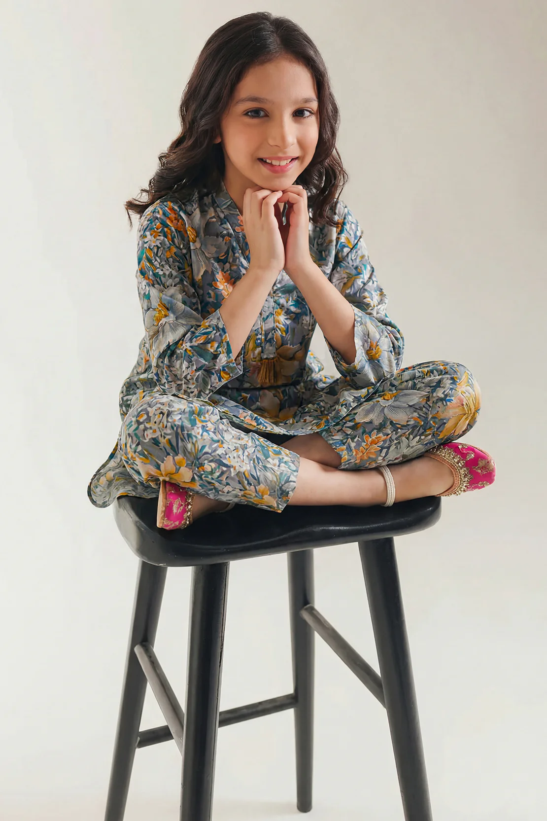 Printed Arabic Premium Lawn Stitched 2 Piece (Shirt/Trouser) For Kids - Image 2