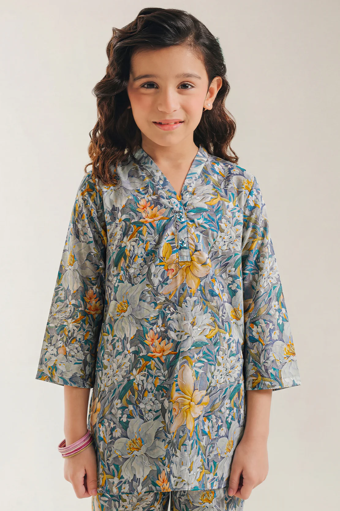 Printed Arabic Premium Lawn Stitched 2 Piece (Shirt/Trouser) For Kids - Image 3