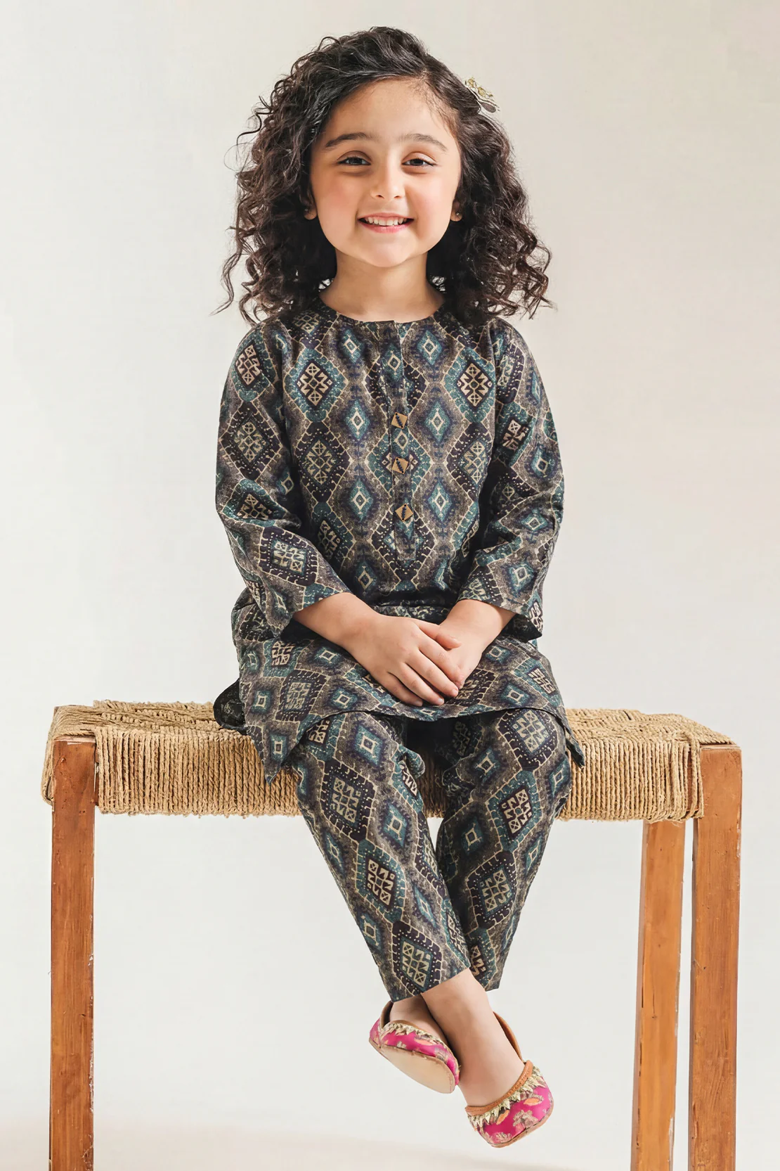 Printed Arabic Premium Lawn Stitched 2 Piece (Shirt/Trouser) For Kids