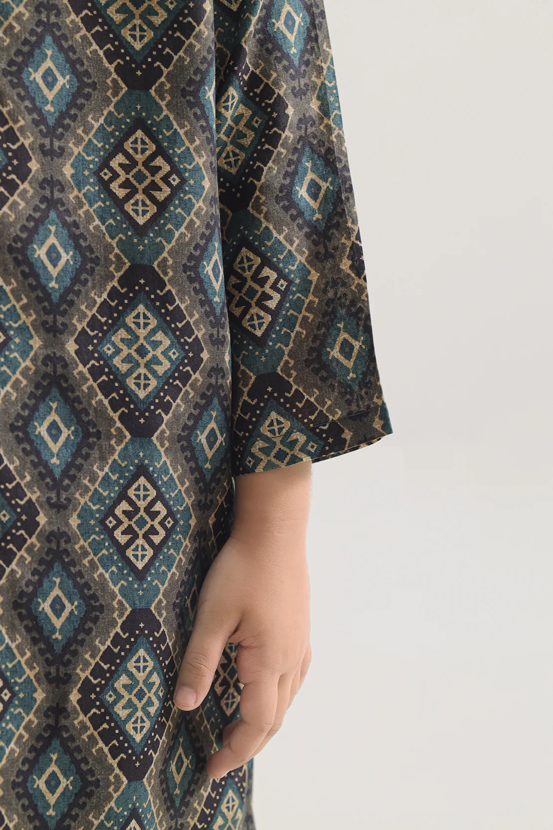 Printed Arabic Premium Lawn Stitched 2 Piece (Shirt/Trouser) For Kids - Image 4