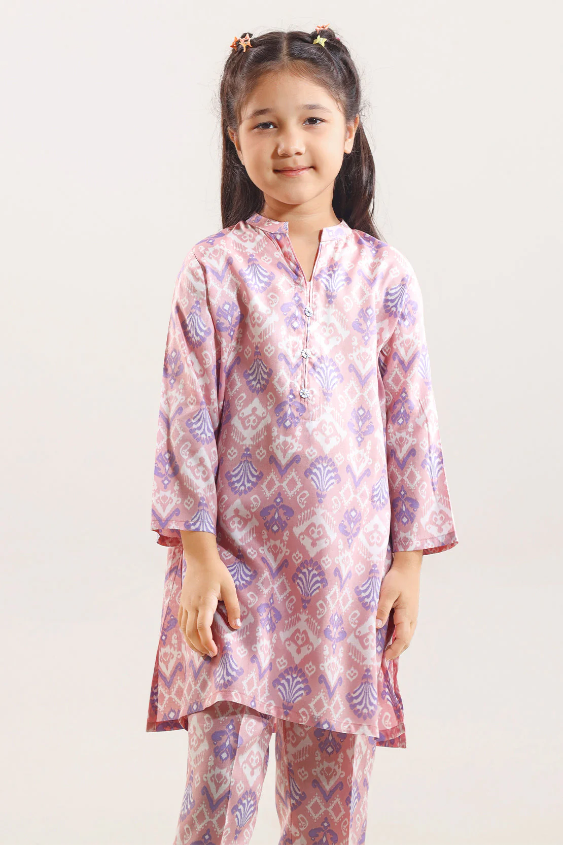 Printed Arabic Premium Lawn Stitched 2 Piece (Shirt/Trouser) For Kids - Image 2