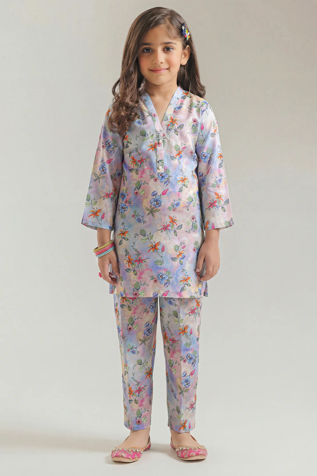 Printed Arabic Premium Lawn Stitched 2 Piece (Shirt/Trouser) For Kids