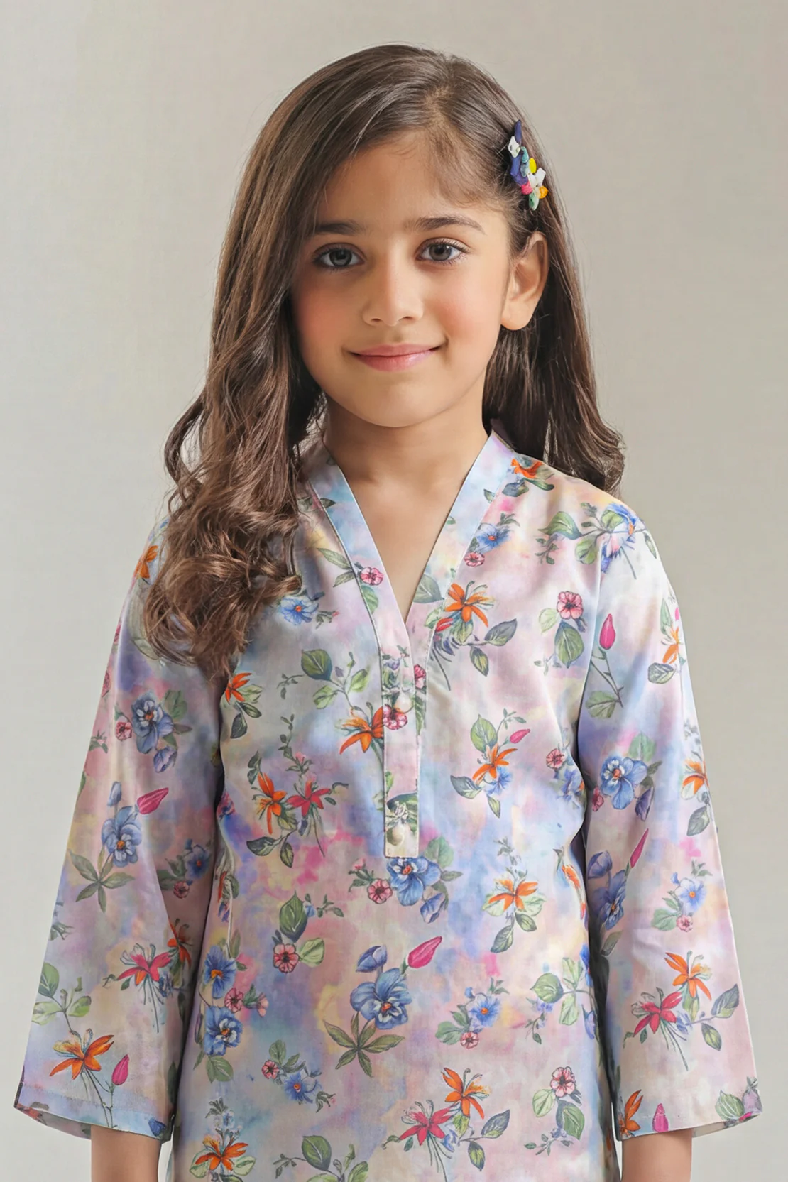 Printed Arabic Premium Lawn Stitched 2 Piece (Shirt/Trouser) For Kids - Image 3